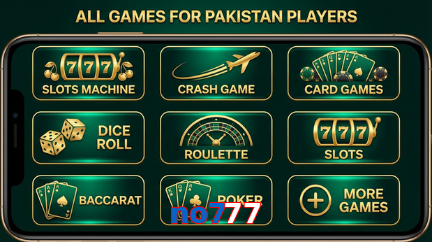 Main screen of No777 games page for PK players